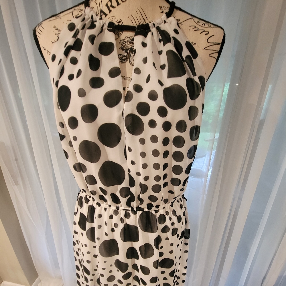 Maggy London Polka Dot Halter Dress, Size 6